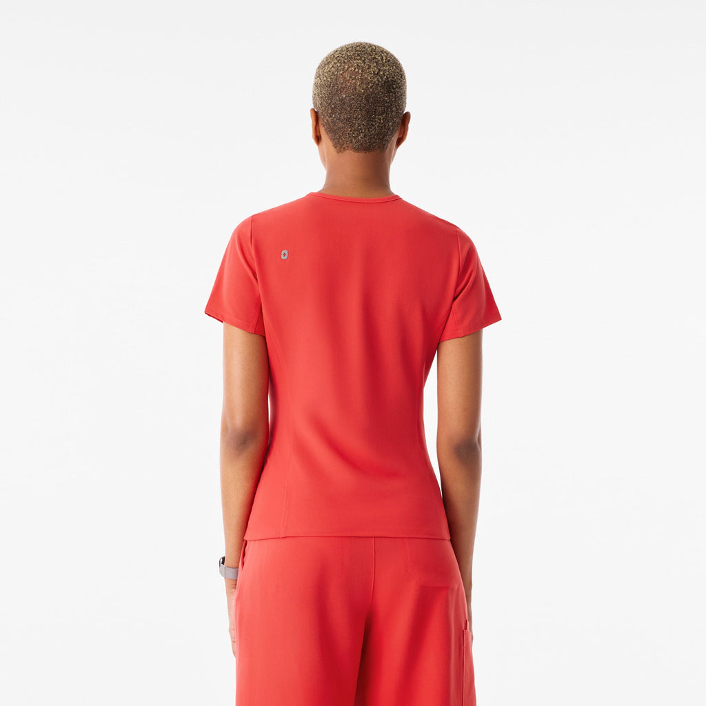 Everly Slim Scrub Top - Hibiscus