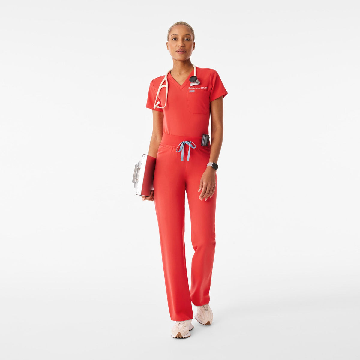 Livingston High-Rise Straight-Leg Scrub Pant™ - Hibiscus