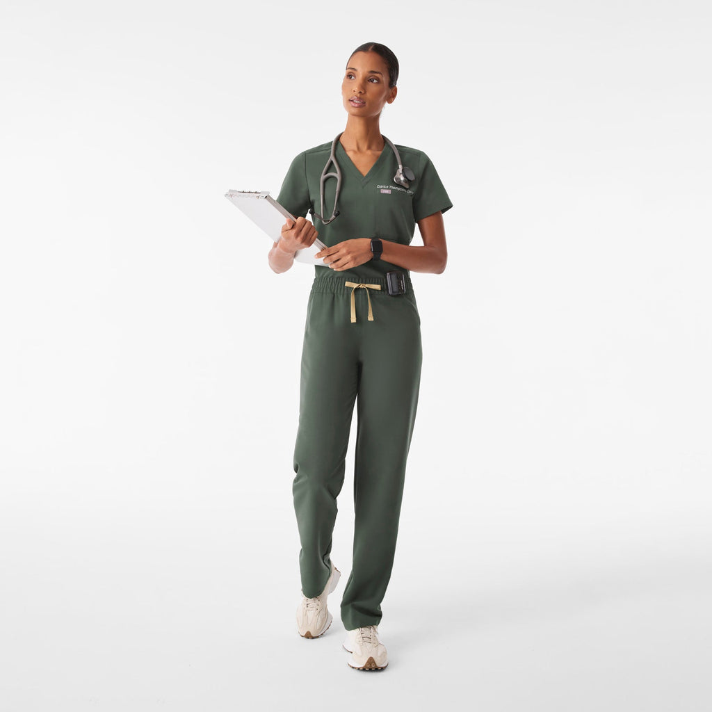 Livingston Ruched Straight-Leg Scrub Pant™ - Moss
