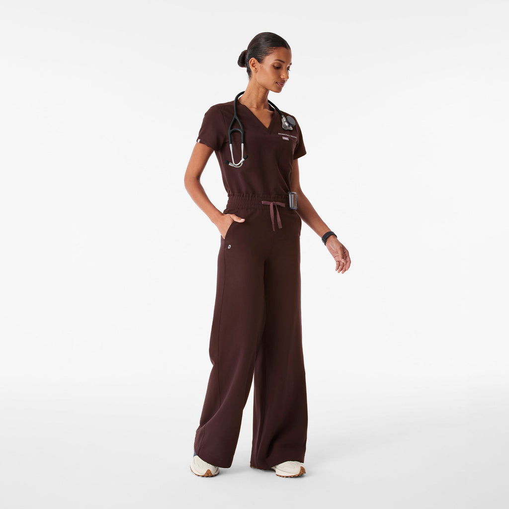 Allison High-Rise Ultra-Wide-Leg Scrub Pant - Espresso