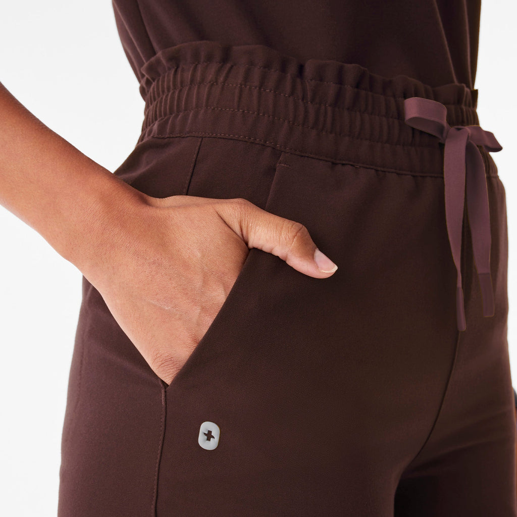 Allison High-Rise Ultra-Wide-Leg Scrub Pant - Espresso