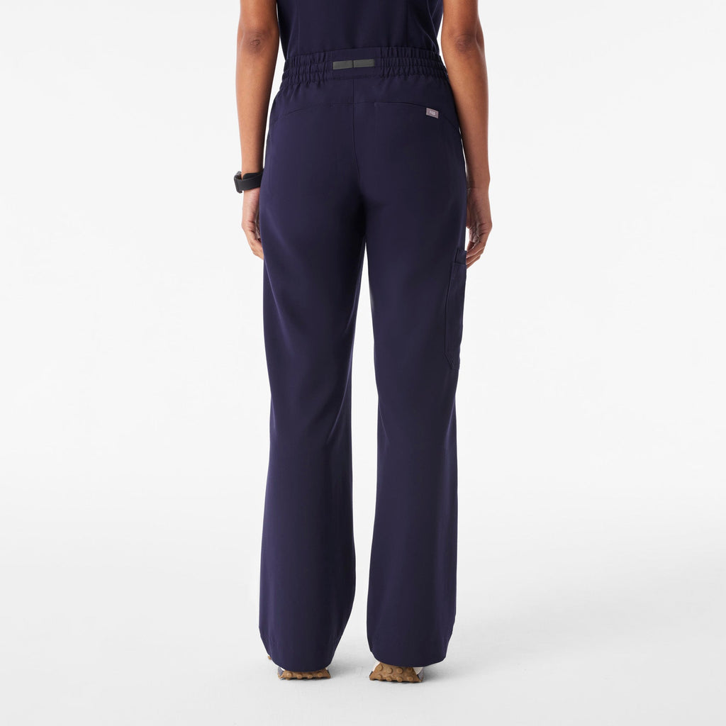 Isabel Ruched Wide-Leg Scrub Pant - Navy