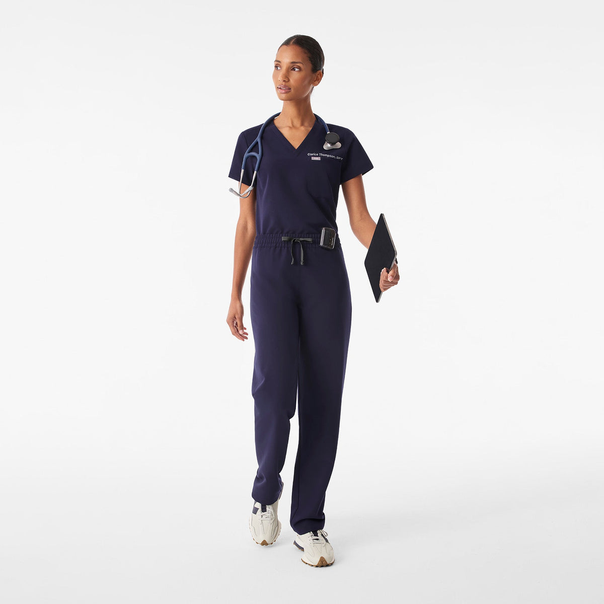Livingston Ruched Straight-Leg Scrub Pant™ - Navy