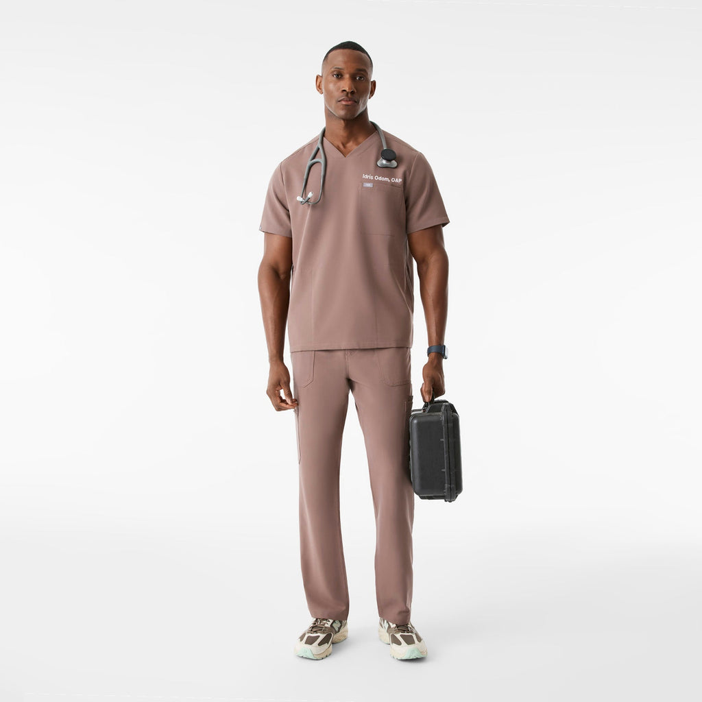 Chisec Scrub Top™ - Smokey Taupe