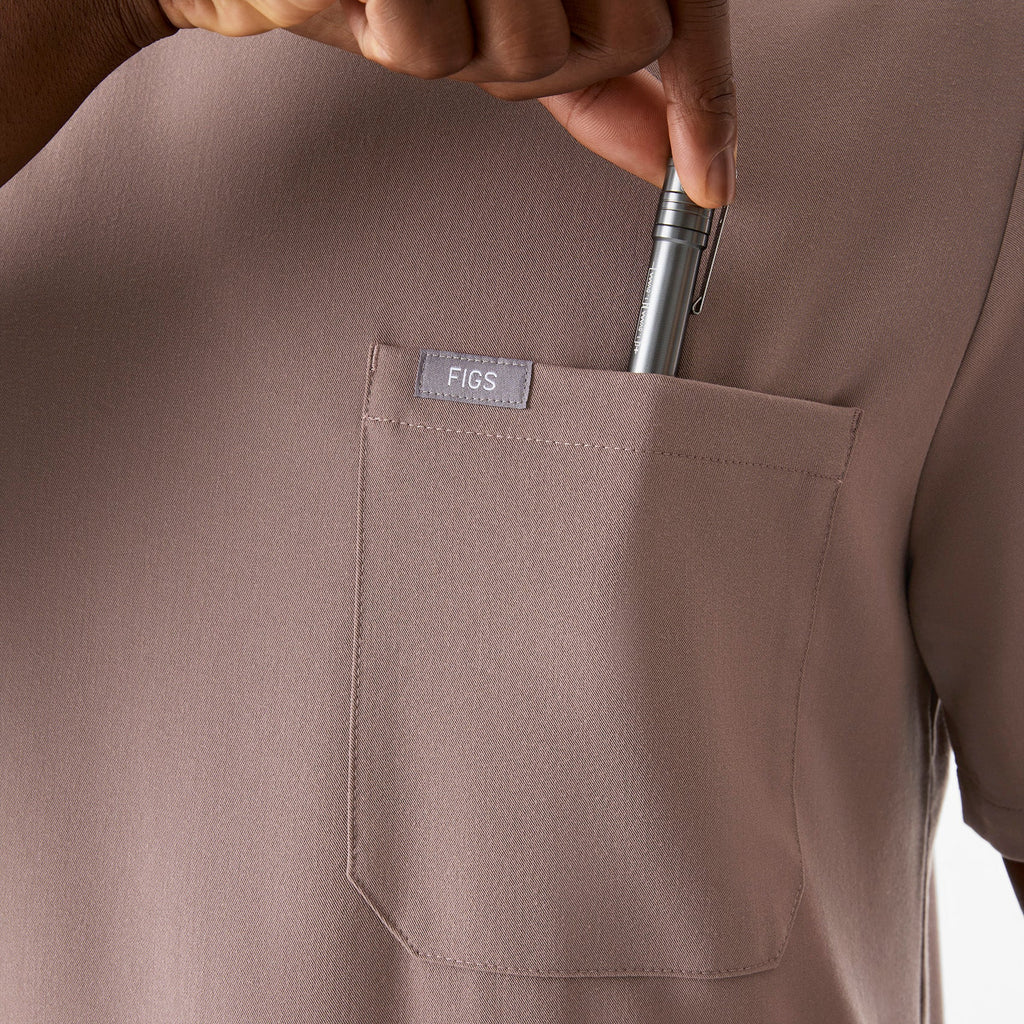Chisec Scrub Top™ - Smokey Taupe