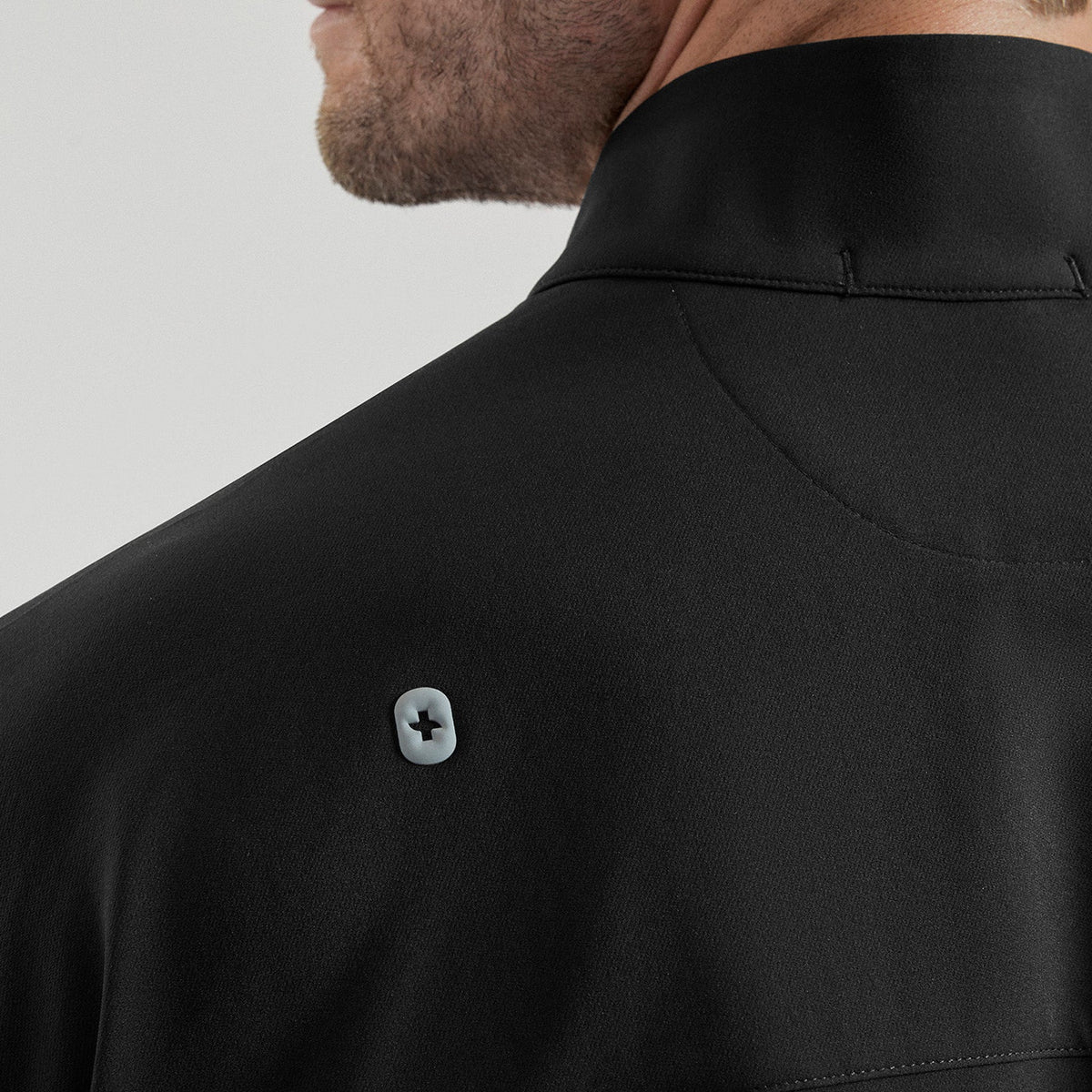 Quincy Mock-Neck Scrub Top - Black