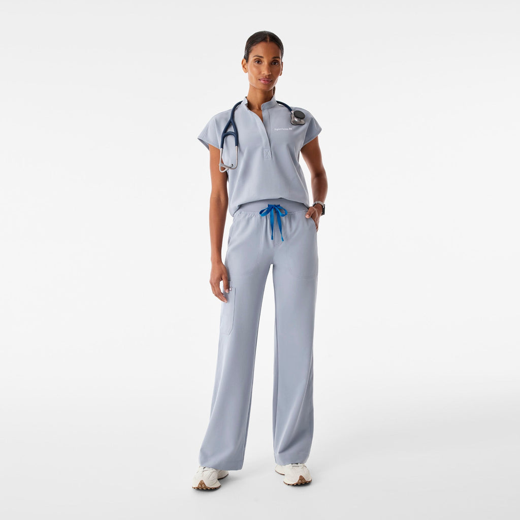 Rafaela Oversized Scrub Top™ - Harbor Grey