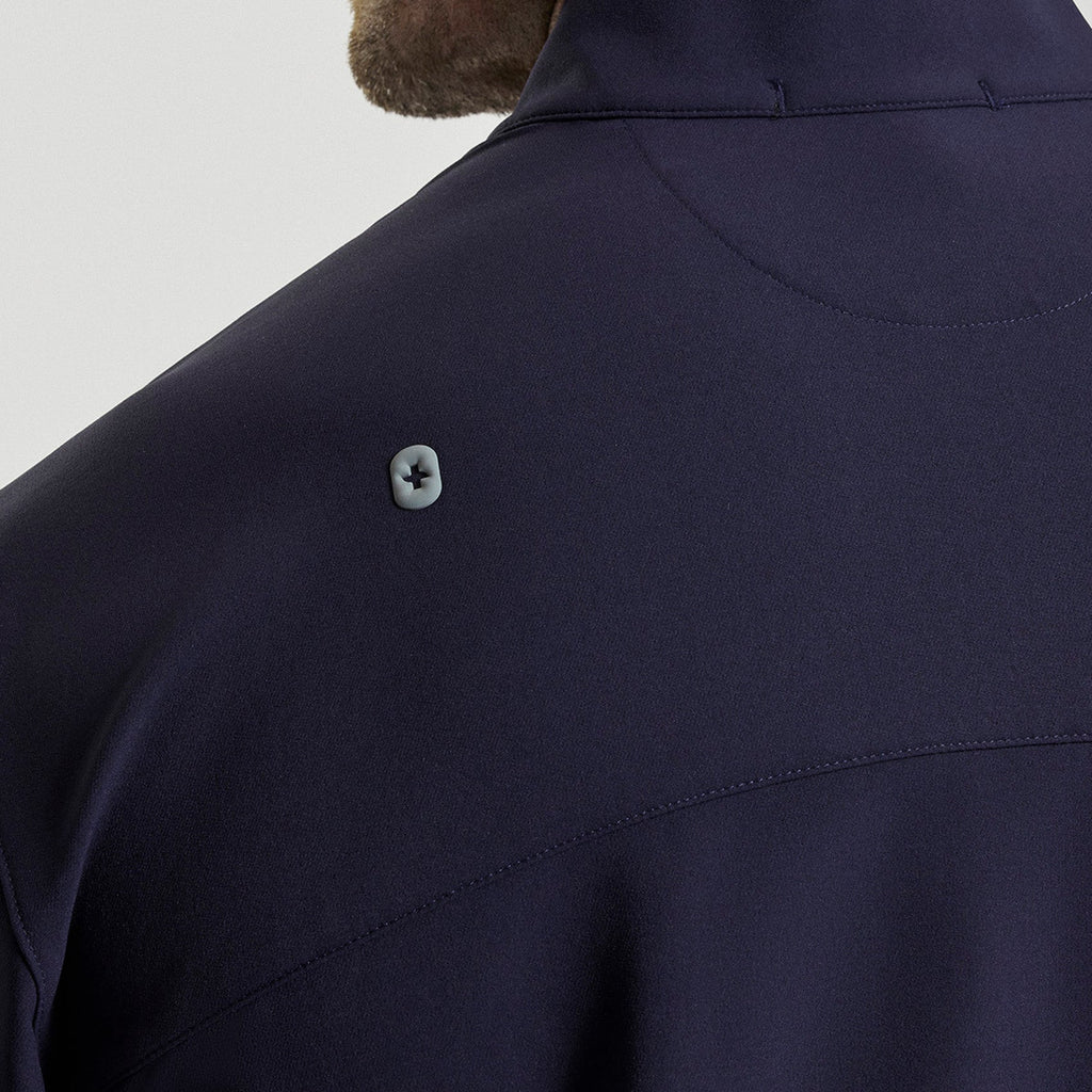 Quincy Mock-Neck Scrub Top - Navy