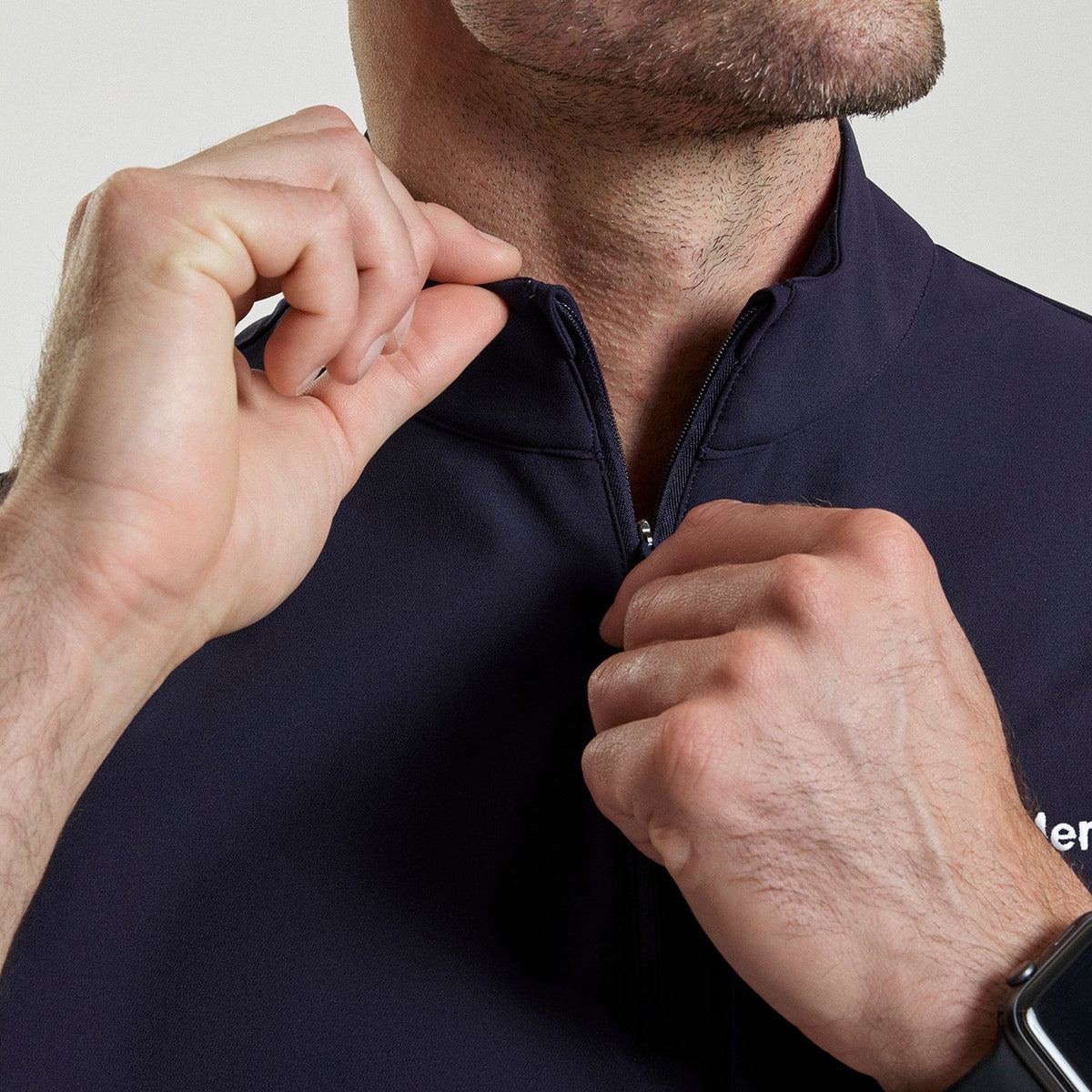 Quincy Mock-Neck Scrub Top - Navy