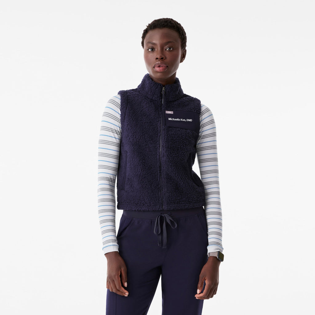 High-Pile Fleece Vest - Navy
