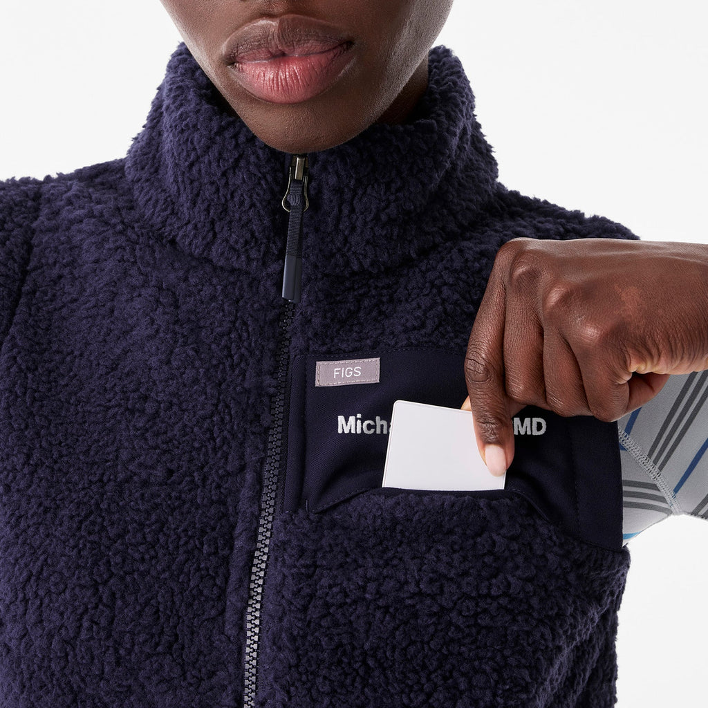 High-Pile Fleece Vest - Navy