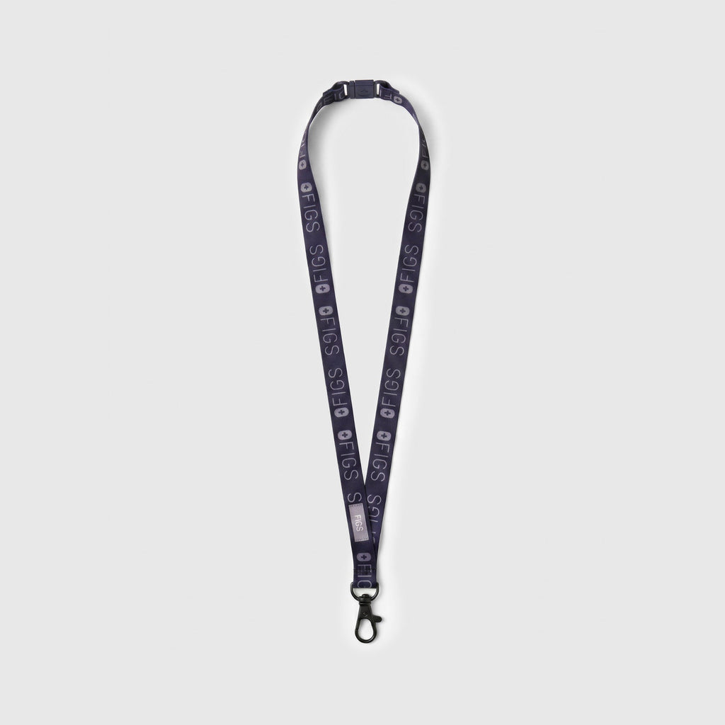 FIGS Printed Lanyard - Navy