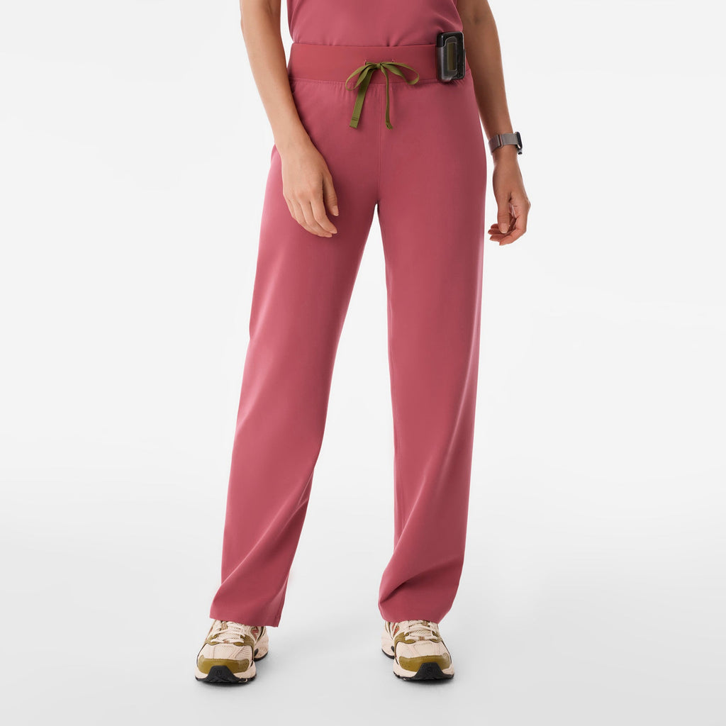 Livingston High-Rise Straight-Leg Scrub Pant™ - Berry Spice
