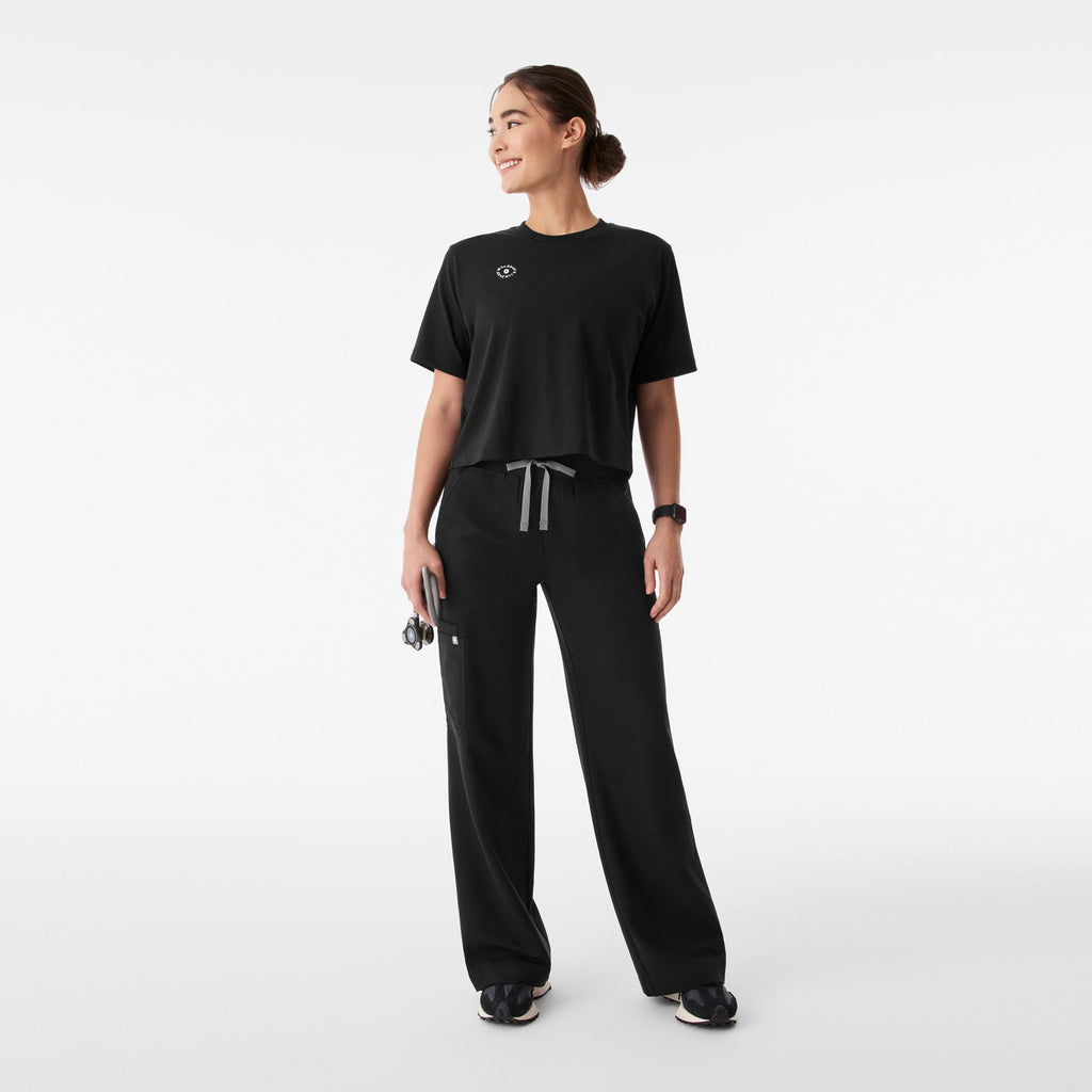 Born in LA Cropped Short-Sleeve Tee - Black
