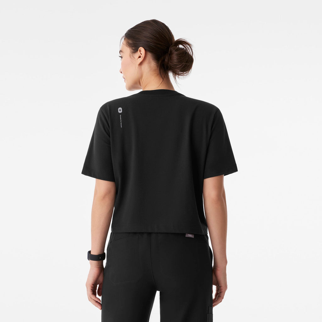 Born in LA Cropped Short-Sleeve Tee - Black