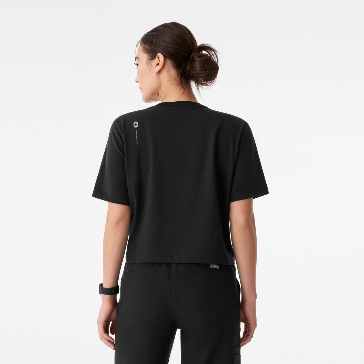 Born in LA Cropped Short-Sleeve Tee - Black