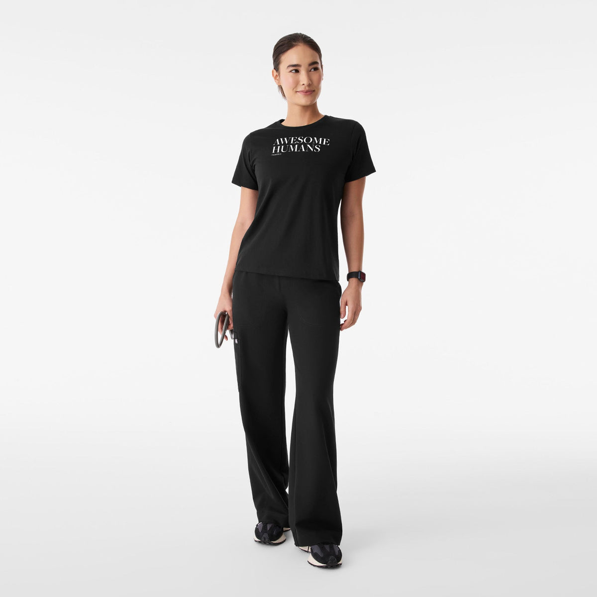Awesome Humans Wear FIGS Short-Sleeve Tee - Black