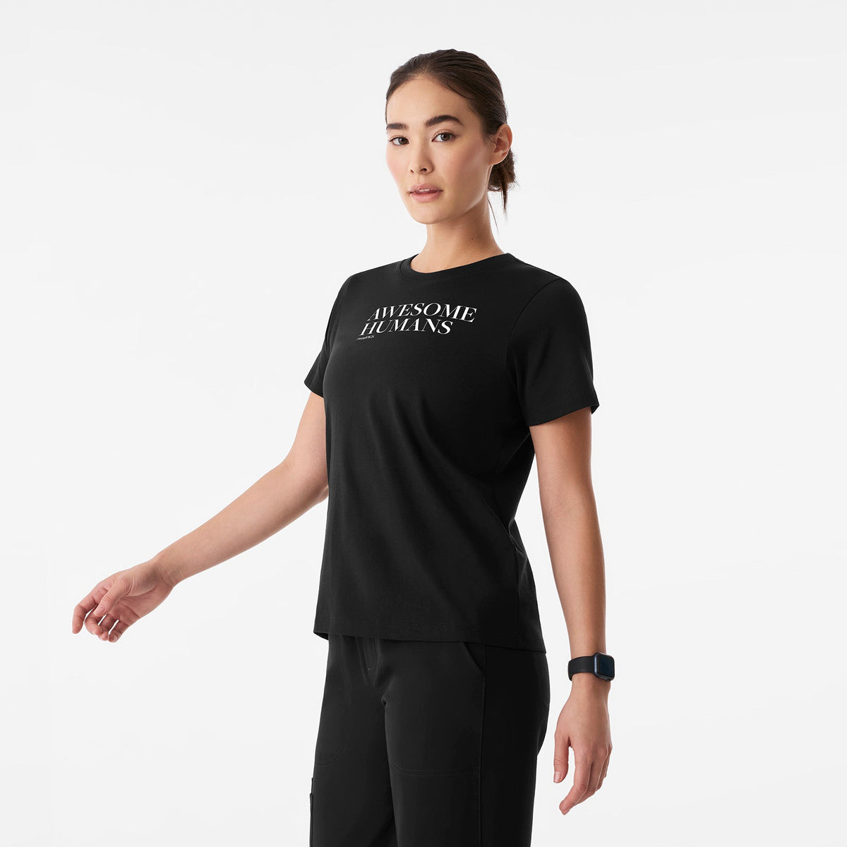 Awesome Humans Wear FIGS Short-Sleeve Tee - Black