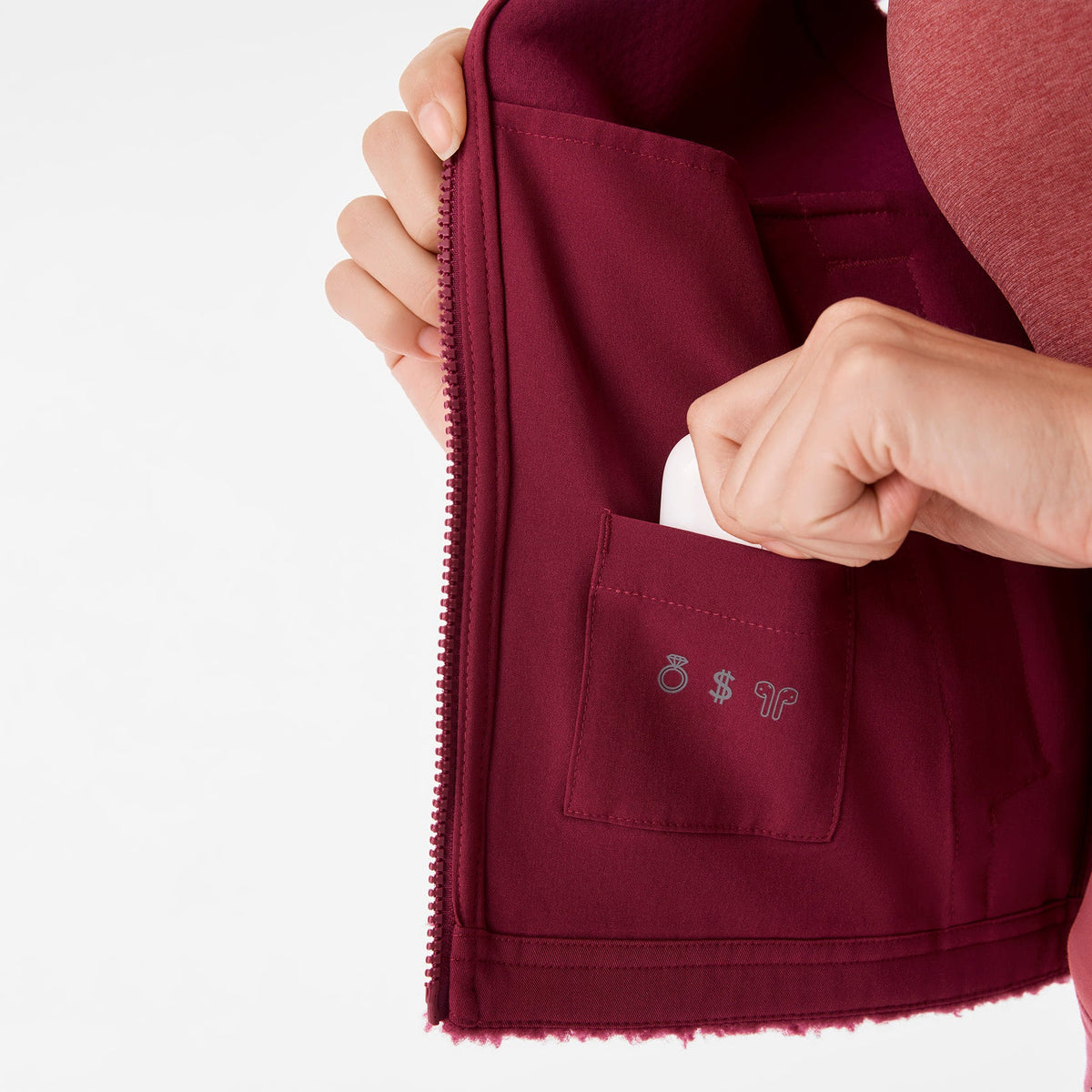 High-Pile Fleece Vest - Deep Cranberry