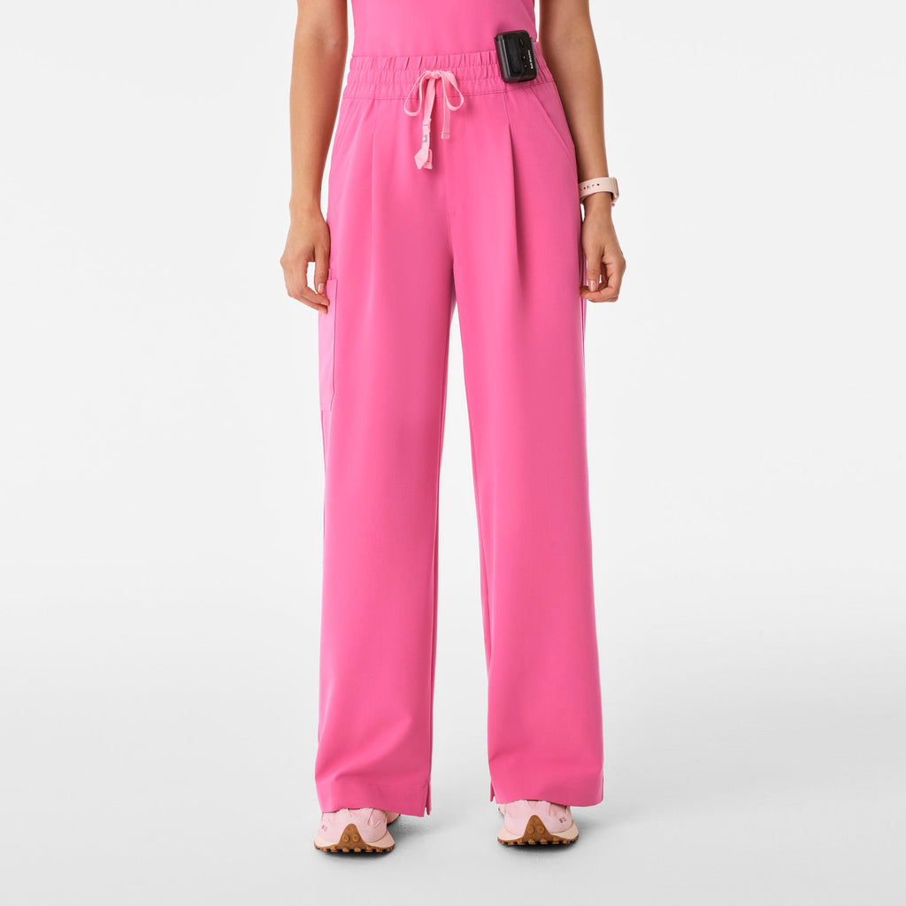 Shelby Ultra-High-Rise Wide-Leg Scrub Pant - F*ing Pink
