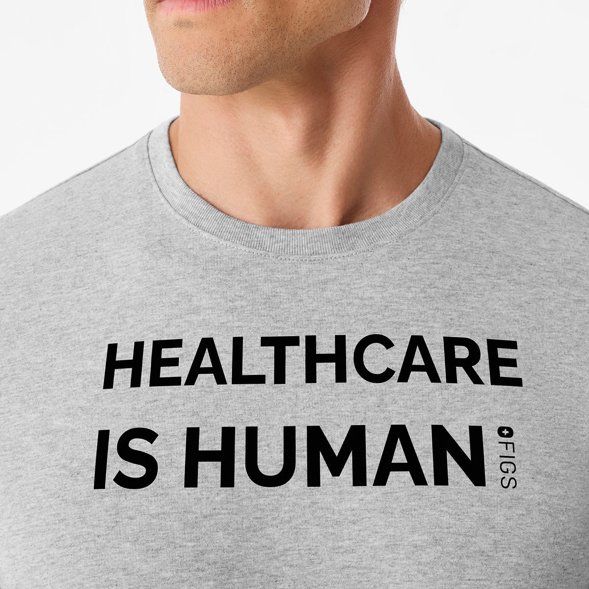 Healthcare is Human Short-Sleeve Tee - Heather Grey