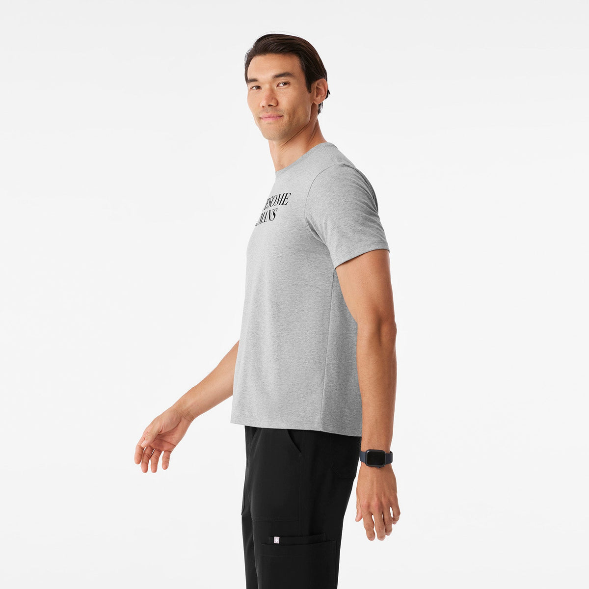 Awesome Humans Wear FIGS Short-Sleeve Tee - Heather Grey
