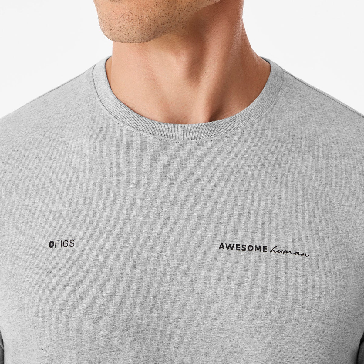 Awesome Human Short-Sleeve Tee - Heather Grey