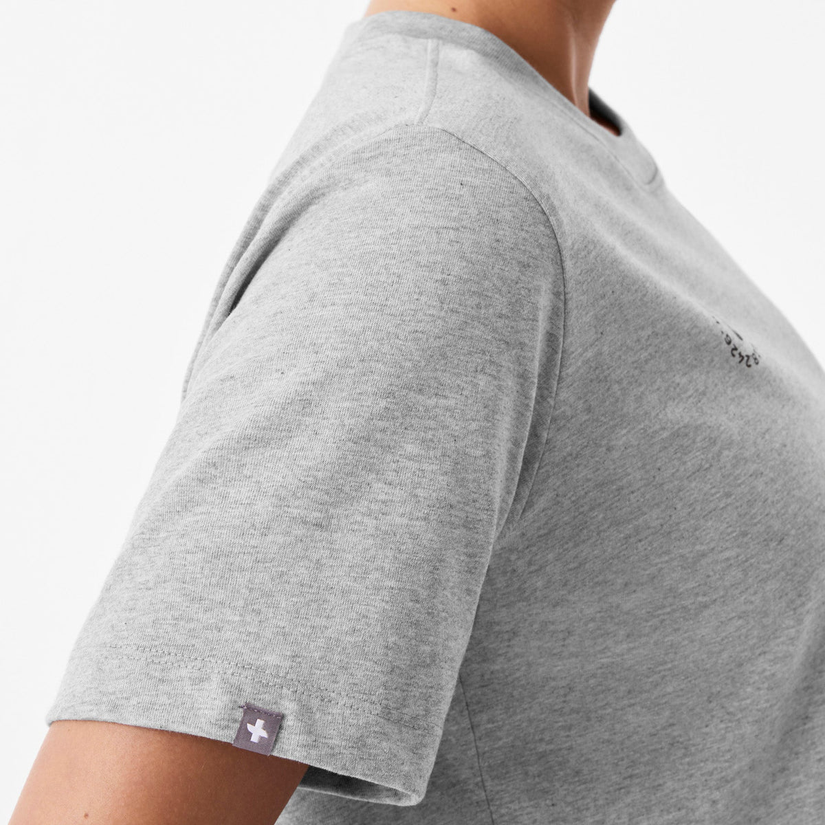 Born in LA Cropped Short-Sleeve Tee - Heather Grey