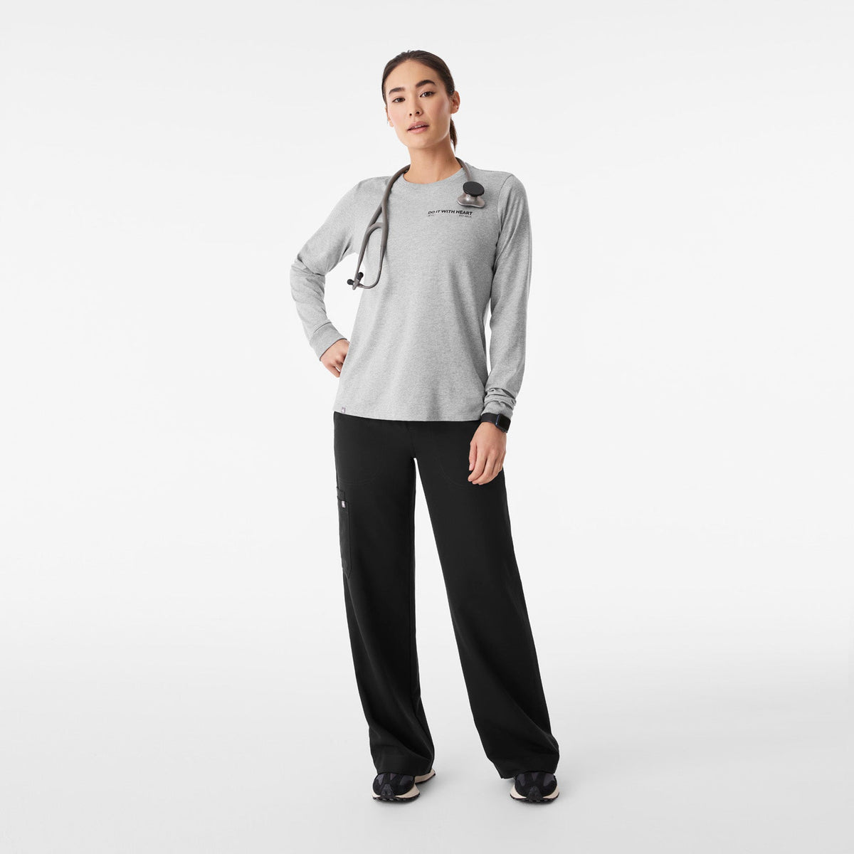 Do It With Heart Long-Sleeve Tee - Heather Grey