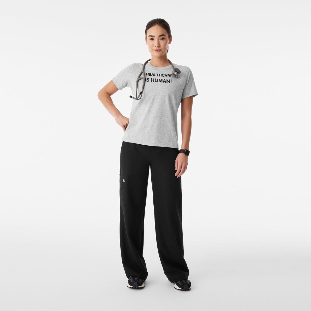 Healthcare is Human Short-Sleeve Tee - Heather Grey