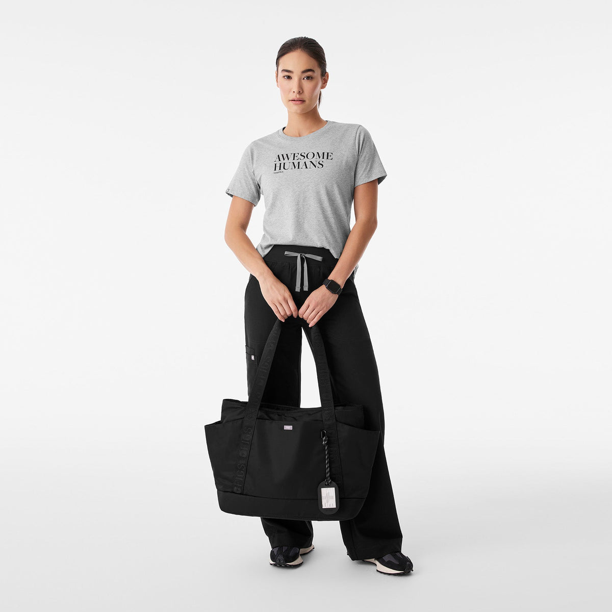 Awesome Humans Wear FIGS Short-Sleeve Tee - Heather Grey