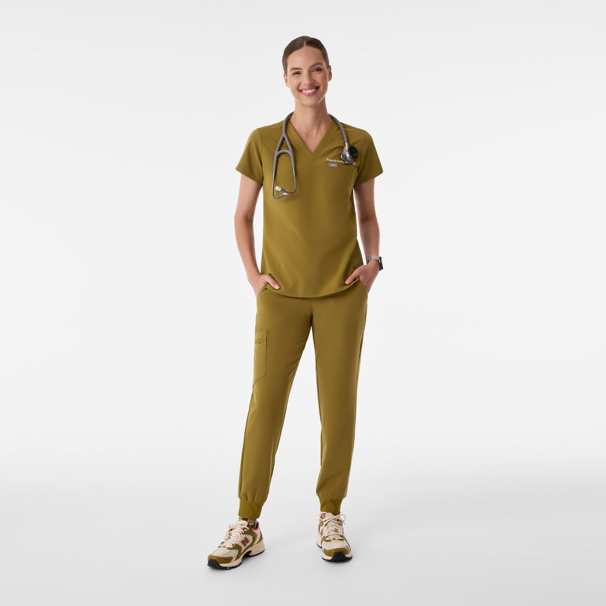 Catarina Scrub Top™ - Martini Olive