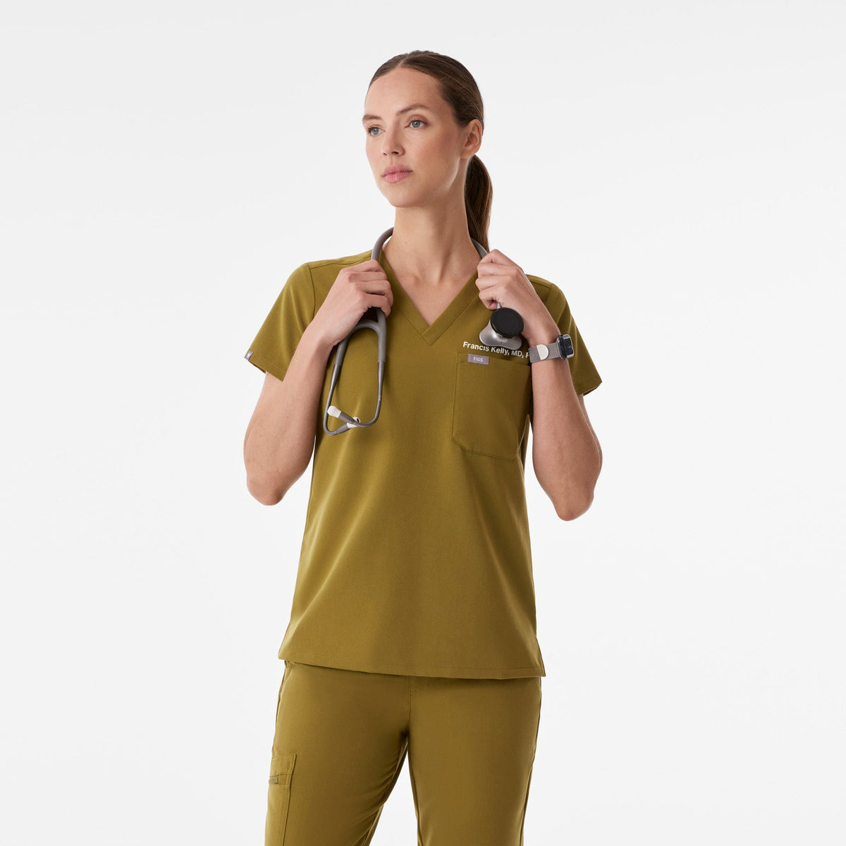 Catarina Scrub Top™ - Martini Olive