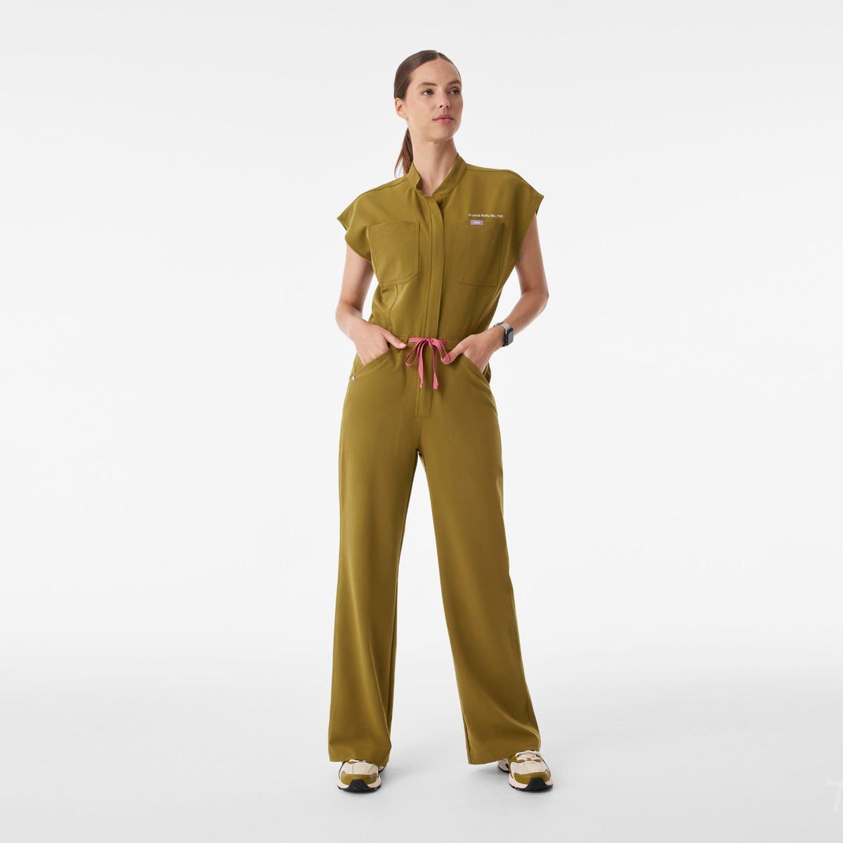 Rafaela Wide-Leg ScrubJumpsuit™ - Martini Olive