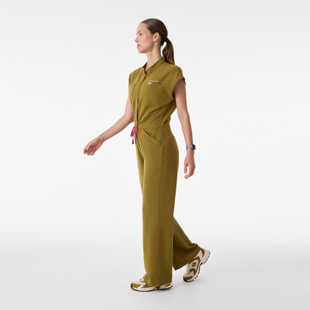 Rafaela Wide-Leg ScrubJumpsuit™ - Martini Olive