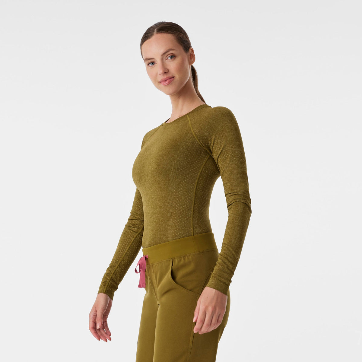 Salta Seamless Long-Sleeve Underscrub - Martini Olive