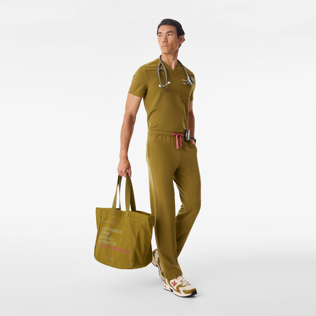 A Very Large Needle Detachable Strap Tote - Martini Olive