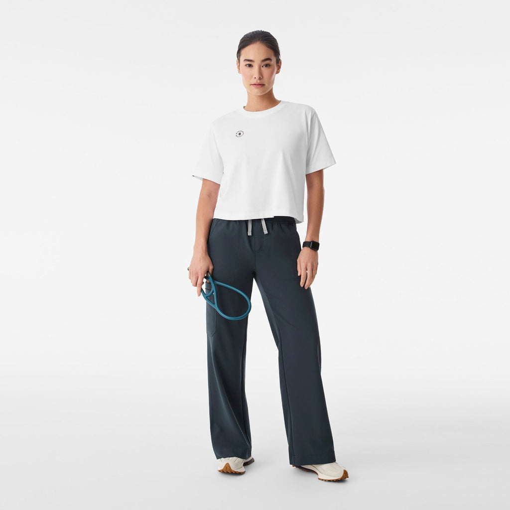 Born in LA Cropped Short-Sleeve Tee - Optic White
