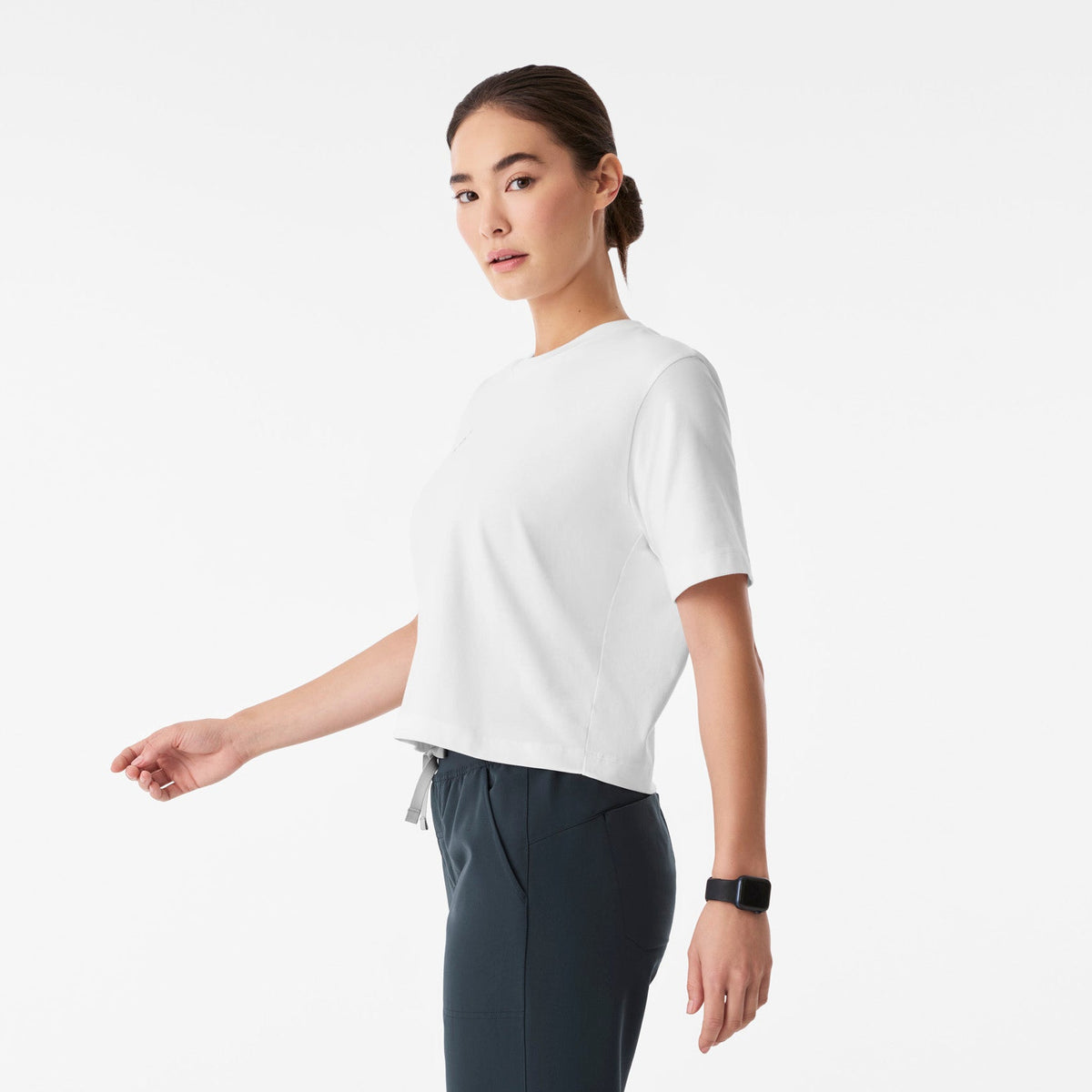 Born in LA Cropped Short-Sleeve Tee - Optic White
