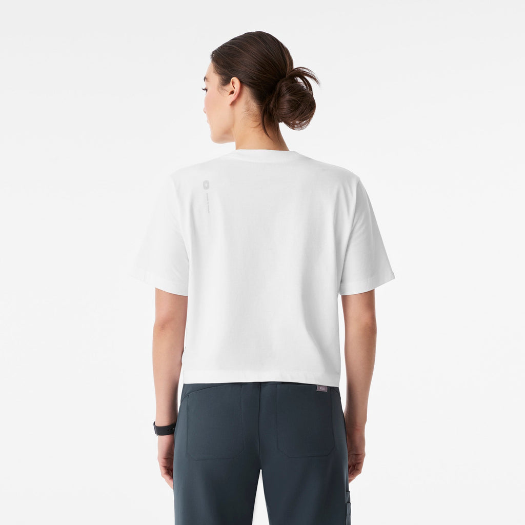 Born in LA Cropped Short-Sleeve Tee - Optic White