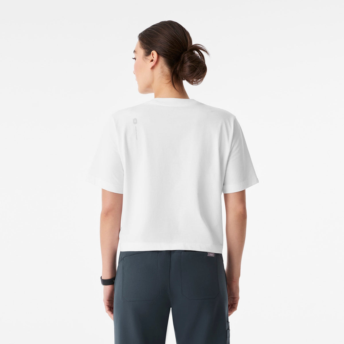Born in LA Cropped Short-Sleeve Tee - Optic White