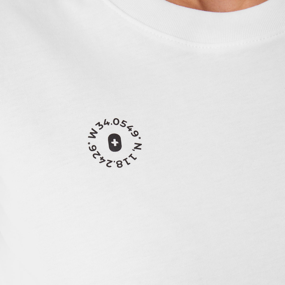 Born in LA Cropped Short-Sleeve Tee - Optic White