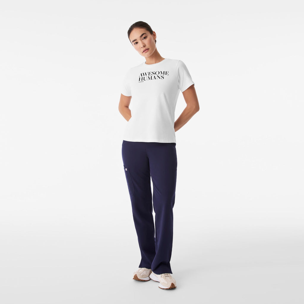 Awesome Humans Wear FIGS Short-Sleeve Tee - Optic White