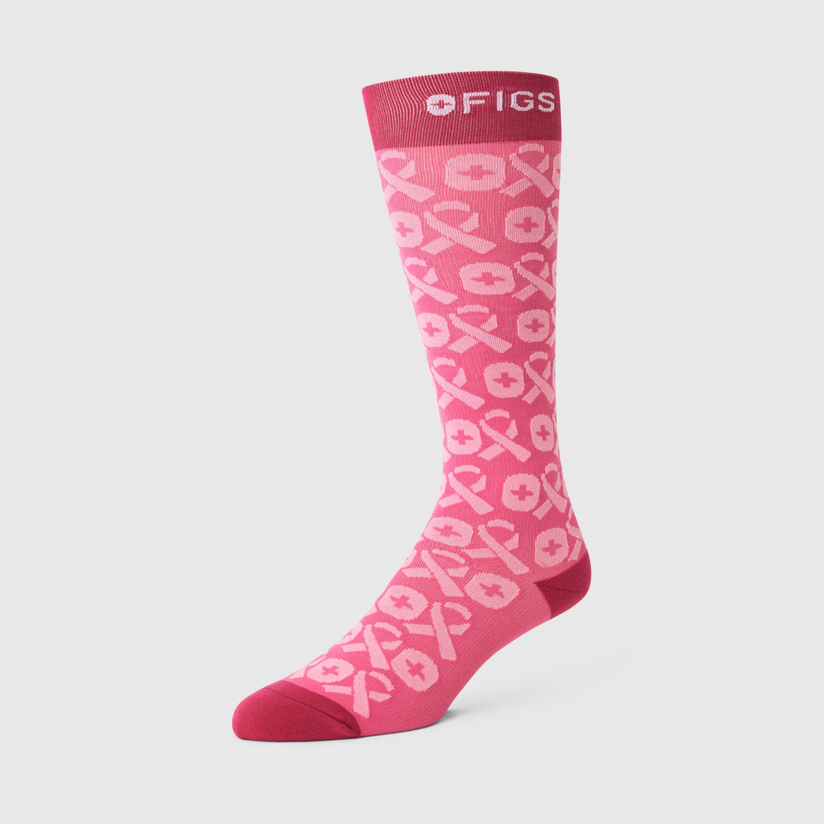 FIGS Compression Socks - BCA Ribbon/F*ing Pink