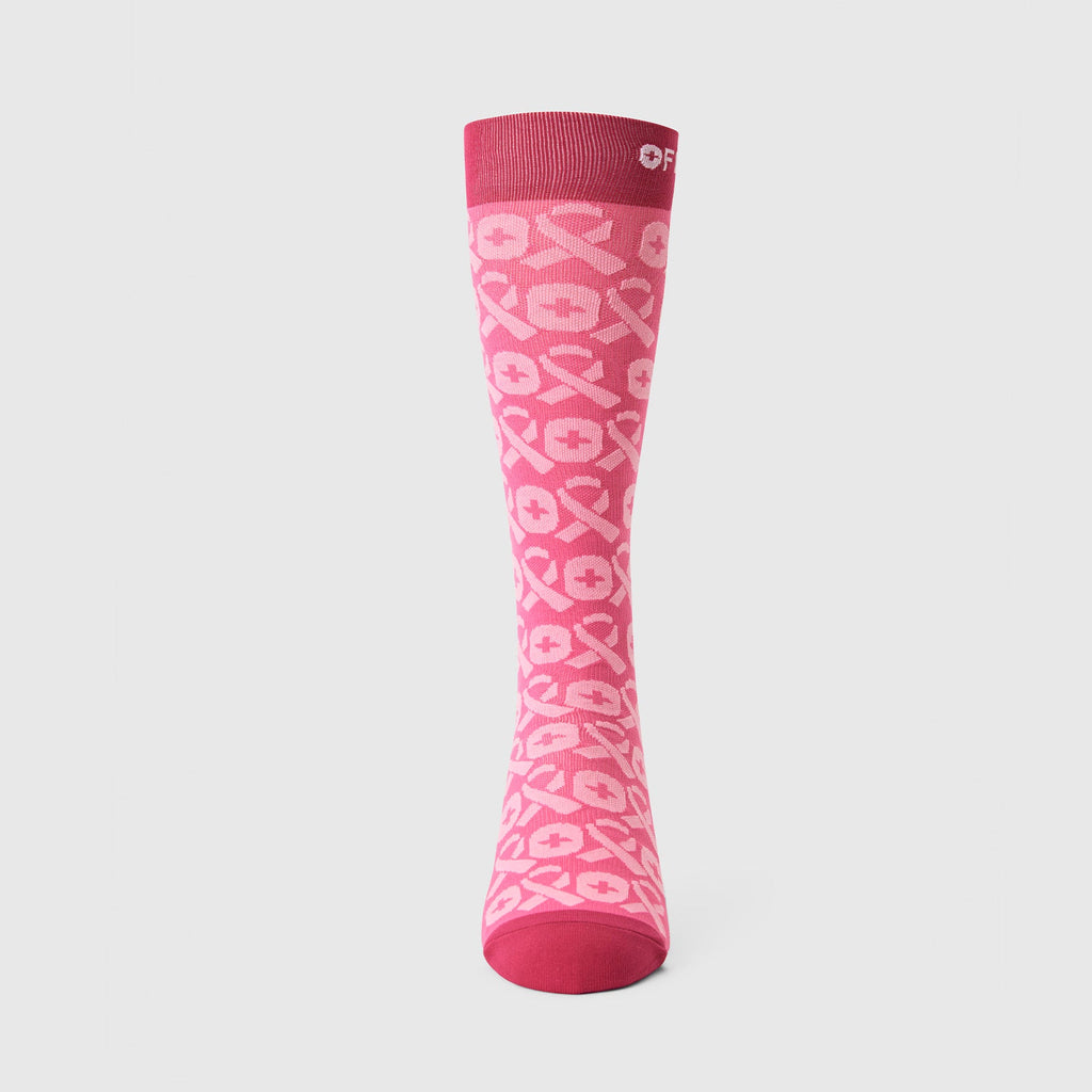 FIGS Compression Socks - BCA Ribbon/F*ing Pink