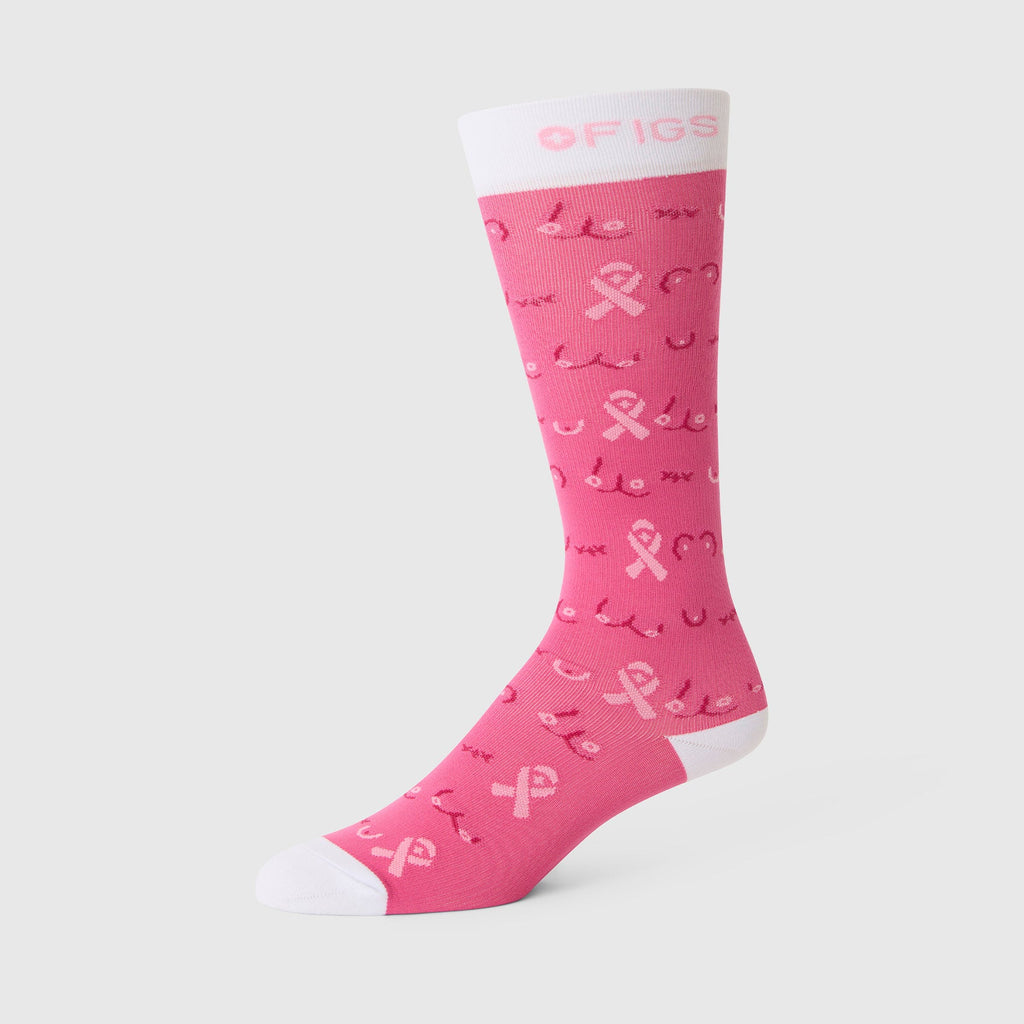 FIGS Compression Socks - Mammogram Me/F*ing Pink