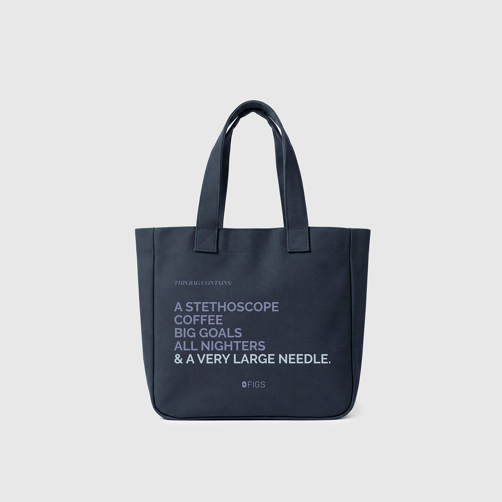 A Very Large Needle Mini Canvas Tote - Dark Harbor