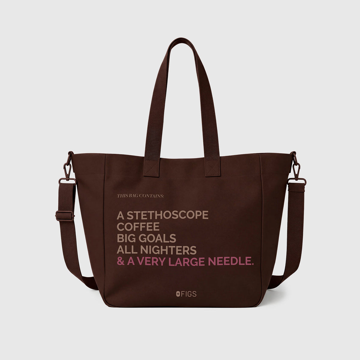 A Very Large Needle Detachable Strap Tote - Espresso