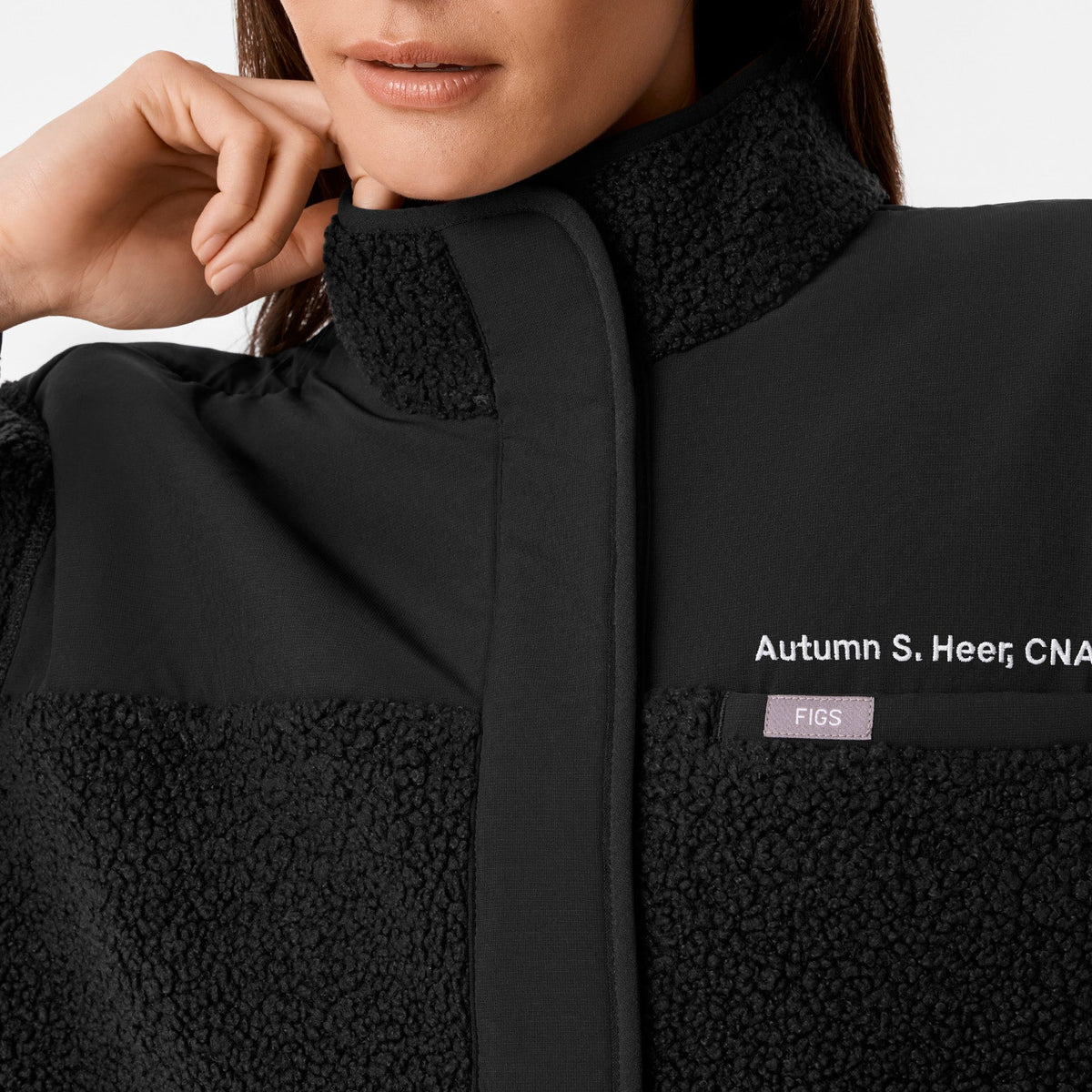 Bouclé Long Coat - Black