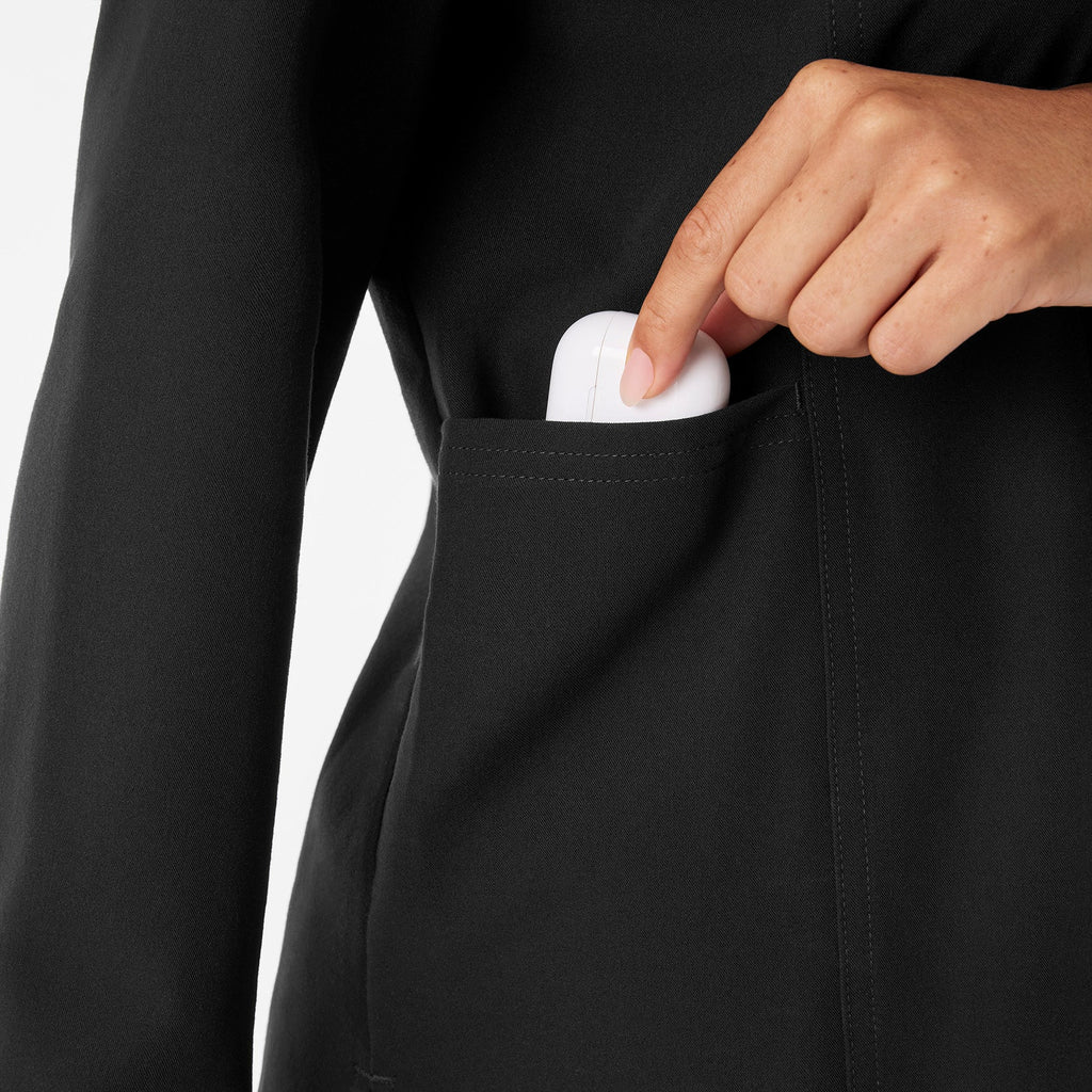 Florence Henley Long-Sleeve Scrub Top - Black